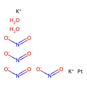 Potassium tetranitroplatinate(II) dihydrate structure