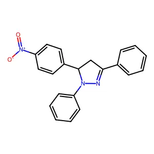 5-(4-nitrophenyl)-1,3-diphenyl-4,5-dihydro-1H-pyrazole structure