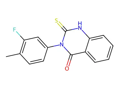 3-(3-fluoro-4-methylphenyl)-2-mercaptoquinazolin-4(3H)-one structure