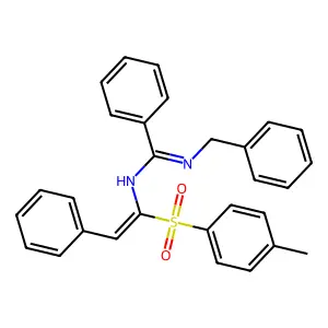 (Z)-N-benzyl-N'-((Z)-2-phenyl-1-tosylvinyl)benzimidamide structure