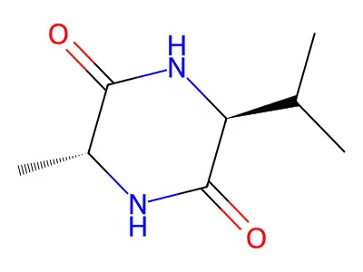 3-Isopropyl-6-methyl-2,5-dioxopiperazine structure