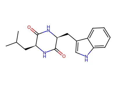Cyclo(L-leucyl-L-tryptophyl) structure