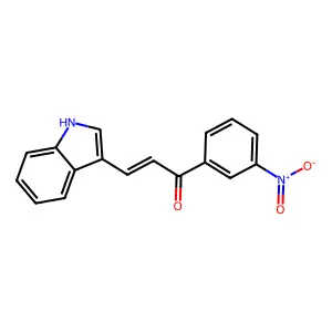 2-Propen-1-one, 3-(1H-indol-3-yl)-1-(3-nitrophenyl)-, (E)- structure