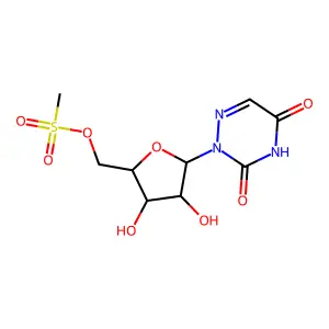 [5-(3,5-dioxo-1,2,4-triazin-2-yl)-3,4-dihydroxyoxolan-2-yl]methyl methanesulfonate structure