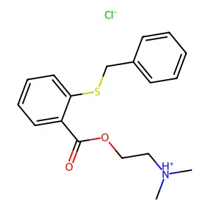 2-(Dimethylamino)ethyl 2-(benzylsulfanyl)benzoate--hydrogen chloride (1/1) structure