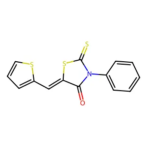 4-Thiazolidinone, 3-phenyl-5-(2-thienylmethylene)-2-thioxo- structure