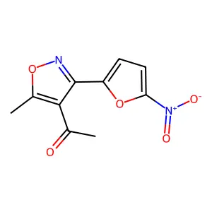 Ketone, methyl 5-methyl-3-(5-nitro-2-furyl)-4-isoxazolyl structure