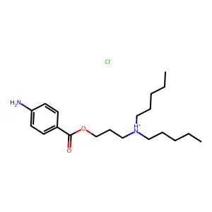 3-(Dipentylamino)propyl 4-aminobenzoate--hydrogen chloride (1/1) structure