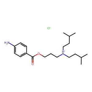 Benzoic acid, p-amino-, 3-(diisopentylamino)propyl ester, hydrochloride structure