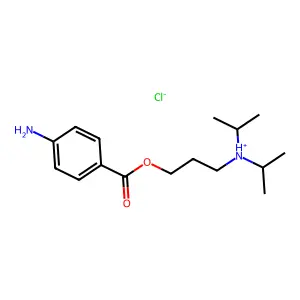 Benzoic acid, p-amino-, 3-(diisopropylamino)propyl ester, hydrochloride structure