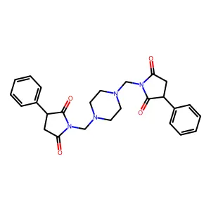 Succinimide, N,N'-(1,4-piperazinediyldimethylene)bis(2-phenyl- structure