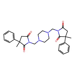 Succinimide, N,N'-(1,4-piperazinediyldimethylene)bis(2-methyl-2-phenyl- structure
