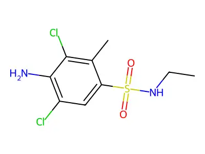 4-氨基-3,5-二氯-N-乙基-2-甲基苯磺酰胺 structure