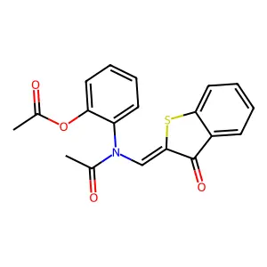 2-{acetyl[(Z)-(3-oxo-1-benzothiophen-2(3H)-ylidene)methyl]amino}phenyl acetate structure