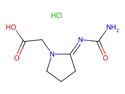 2-(2-Carbamoyliminopyrrolidin-1-yl)acetic acid;hydrochloride structure