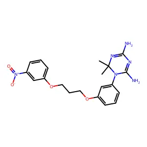 1,3,5-Triazine-2,4-diamine, 1,6-dihydro-6,6-dimethyl-1-(3-(3-(3-nitrophenoxy)propoxy)phenyl)- structure