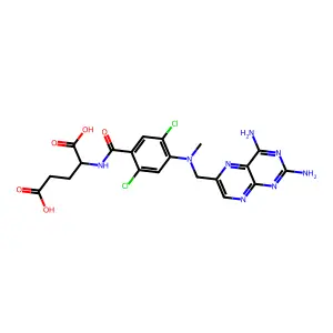 L-Glutamic acid, N-(2,5-dichloro-4-(((2,4-diamino-6-pteridinyl)methyl)methylamino)benzoyl)- structure