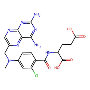 L-Glutamic acid, N-(2-chloro-4-(((2,4-diamino-6-pteridinyl)methyl)methylamino)benzoyl)- structure