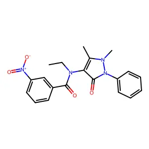 间硝基-N-安替比林基-N-乙基苯甲酰胺 structure