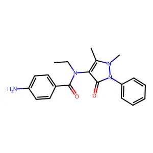 对氨基-N-安替比林基-N-乙基苯甲酰胺 structure