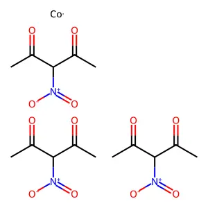 Cobalt;tris(3-nitropentane-2,4-dione) structure