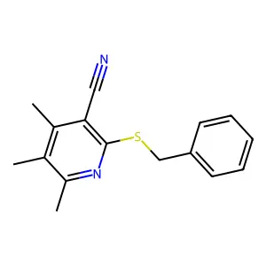 2-(苄硫基)-4,5,6-三甲基烟腈 structure
