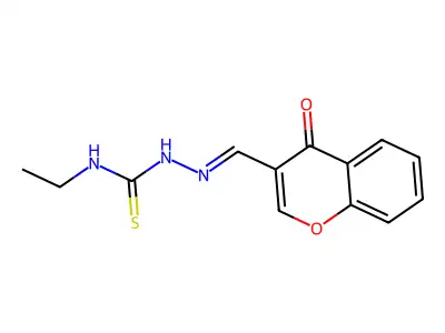 1-Ethyl-3-[(4-oxochromen-3-yl)methylideneamino]thiourea structure