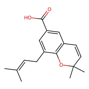 2,2-二甲基-8-异戊烯基色烯-6-甲酸 structure