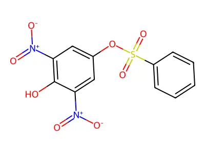 1,4-Benzenediol, 2,6-dinitro-, 4-benzenesulfonate structure