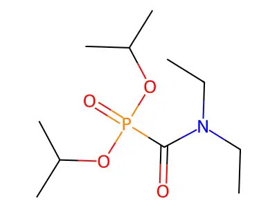 Diisopropyl diethylcarbamoylphosphonate structure