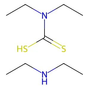 二乙基二硫代氨基甲酸二乙铵 structure