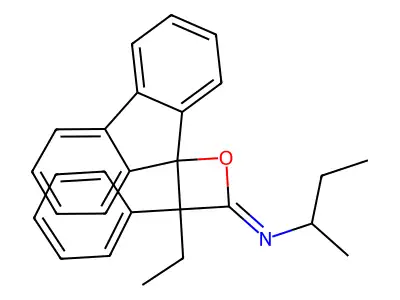 Spiro[fluorene-9,2'-oxetan]-4'-imine, N-sec-butyl-3'-ethyl-3'-phenyl- structure