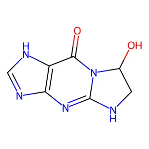 5,6,7,9-Tetrahydro-7-hydroxy-9-oxoimidazo(1,2-a)purine structure