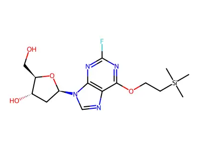 2-fluoro-(O(6)-trimethylsilylelthyl)-2'-deoxyinosine structure