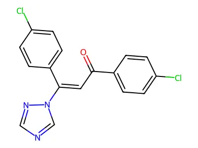 (E)-1,3-bis(4-chlorophenyl)-3-(1,2,4-triazol-1-yl)prop-2-en-1-one structure
