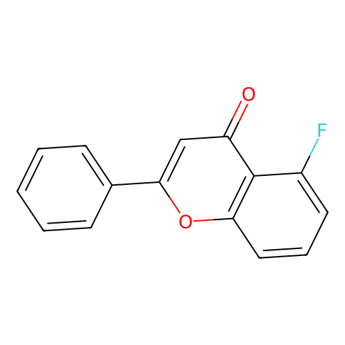2-phenyl-5-fluoro-4H-1-benzopyran-4-one structure