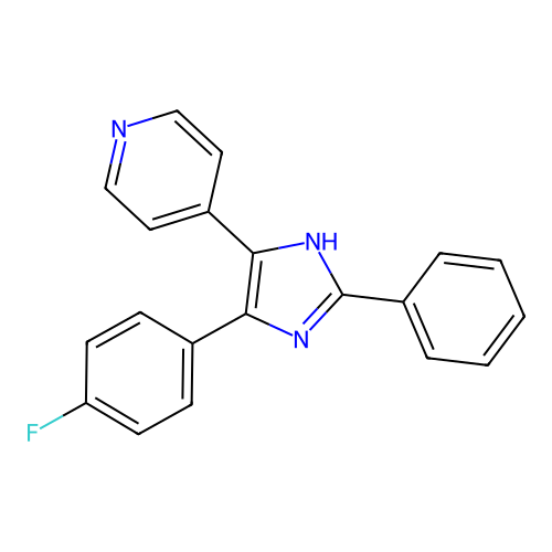 4-[5-(4-Fluoro-phenyl)-2-phenyl-3H-imidazol-4-yl]-pyridine structure