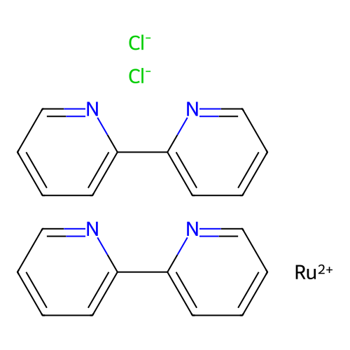 Ruthenium bis bipyridyl dichloride structure