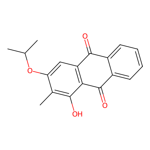 1-Hydroxy-3-isopropoxy-2-methylanthra-9,10-quinone structure