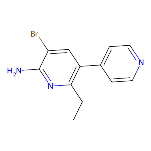 3-Bromo-6-ethyl-5-pyridin-4-ylpyridin-2-amine structure
