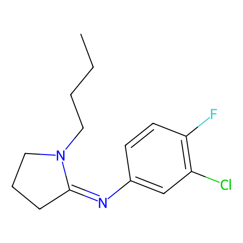 N-(1-Butyl-2-pyrrolidinylidene)-3-chloro-4-fluorobenzenamine structure