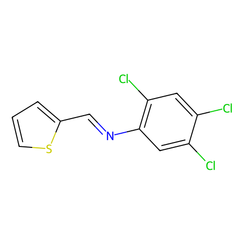 N-[(E)-2-thienylmethylidene]-N-(2,4,5-trichlorophenyl)amine structure