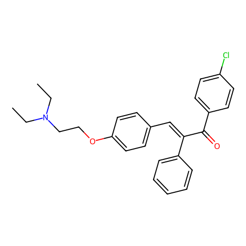 4-Chloro-4'-(2-(diethylamino)ethoxy)-alpha-phenylchalcone structure