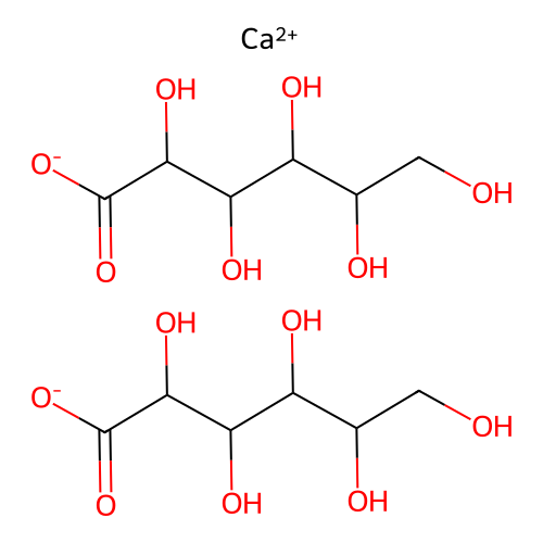 Calcium 2,3,4,5,6-pentahydroxyhexanoate structure