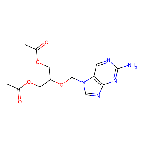 [3-acetyloxy-2-[(2-aminopurin-7-yl)methoxy]propyl] Acetate structure