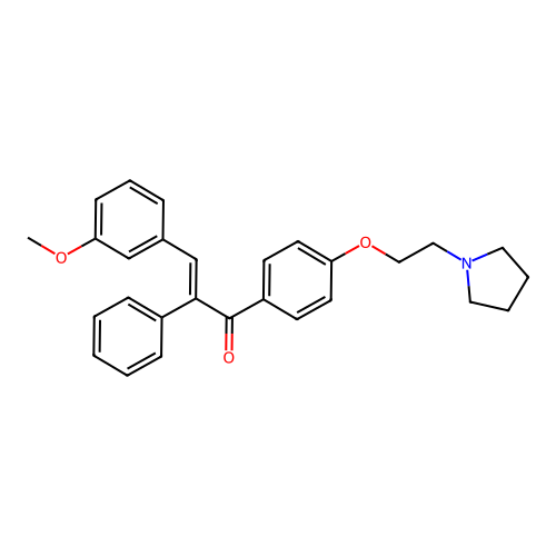 3-Methoxy-alpha-phenyl-4'-(2-(1-pyrrolidinyl)ethoxy)chalcone structure