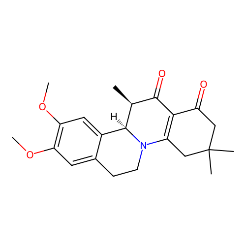 (11bR,12R)-9,10-dimethoxy-3,3,12-trimethyl-2,4,6,7,11b,12-hexahydroisoquinolino[2,1-a]quinoline-1,13-dione structure