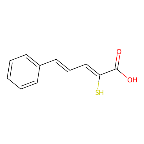 (2Z,4E)-5-phenyl-2-sulfanylpenta-2,4-dienoic acid structure