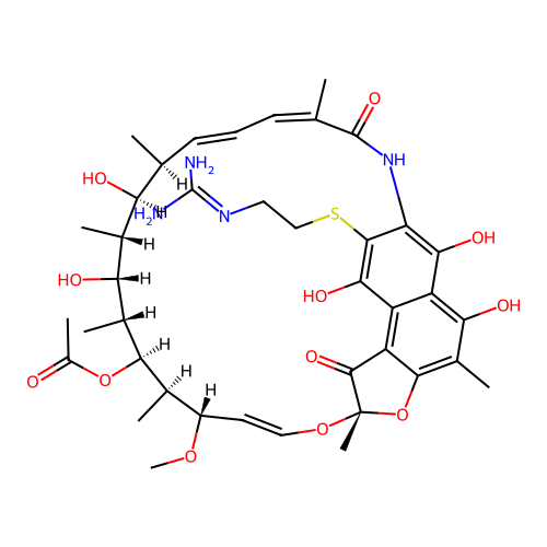 Rifamycin, 3-((2-((aminoiminomethyl)amino)ethyl)thio)- structure