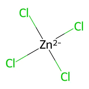 四氯合鋅(II)酸根離子 structure